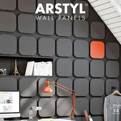 ICON 3D Wall Panels ARSTYL® in a stylish office, adding a sophisticated geometric feature to the wall | DecorMania UK